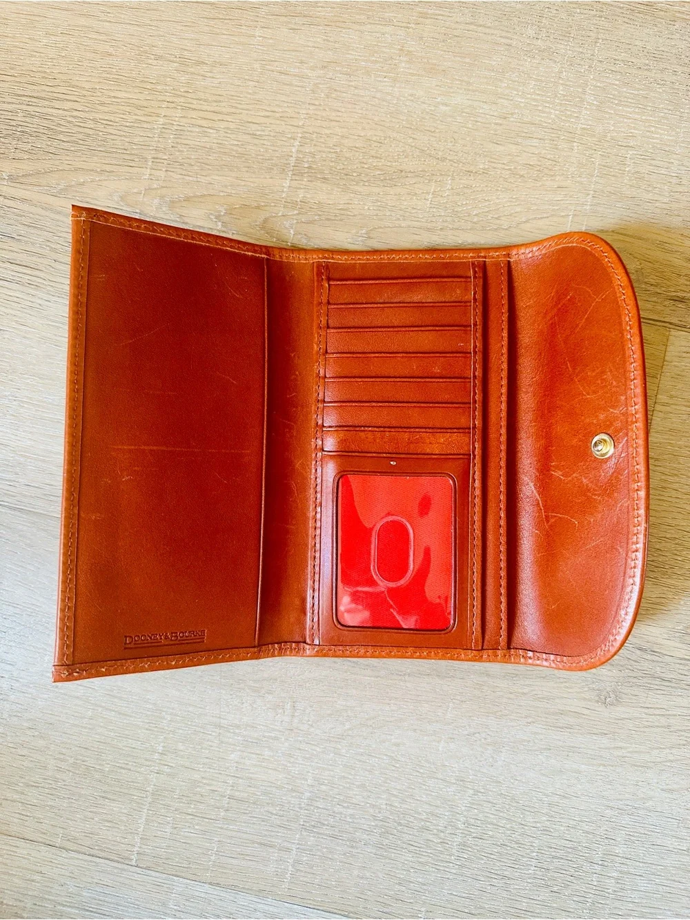 Dooney & Bourke Gray Lizard-Embossed Satchel with Brown Trim and Matching Wallet